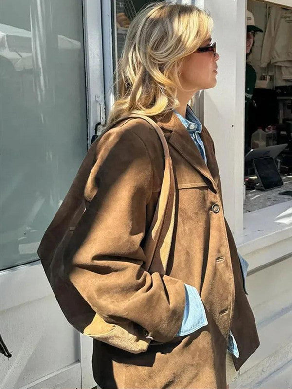 Coat With Long Sleeves and Polyester Fabric for Fall Winter
