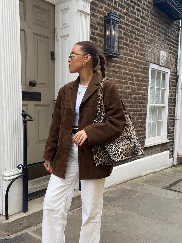 Coat With Long Sleeves and Polyester Fabric for Fall Winter