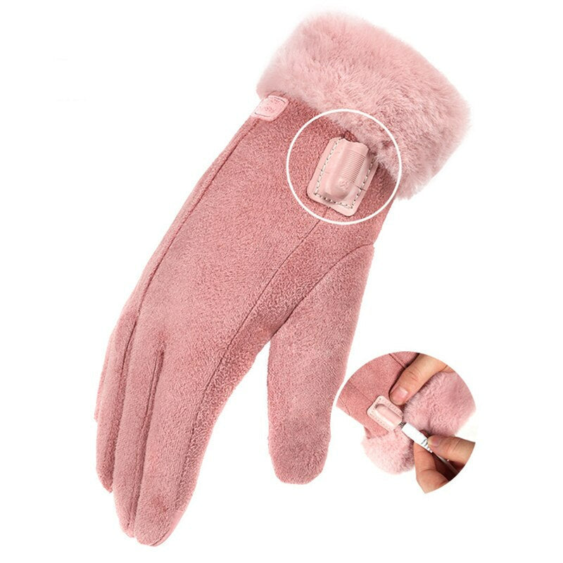 Electric Heated Gloves with Touchscreen friendly Fingers and Three Heat Settings 7 Hour Battery