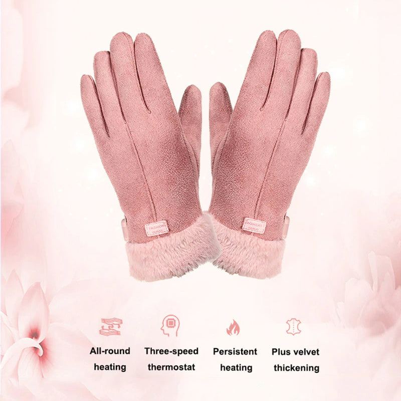 Electric Heated Gloves with Touchscreen friendly Fingers and Three Heat Settings 7 Hour Battery