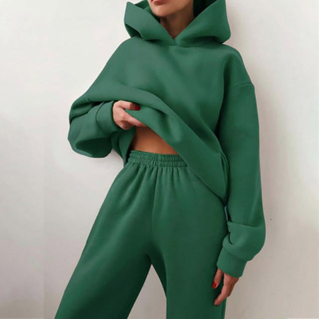Womens Jogging Set Oversized Hoodie Joggers Lounge