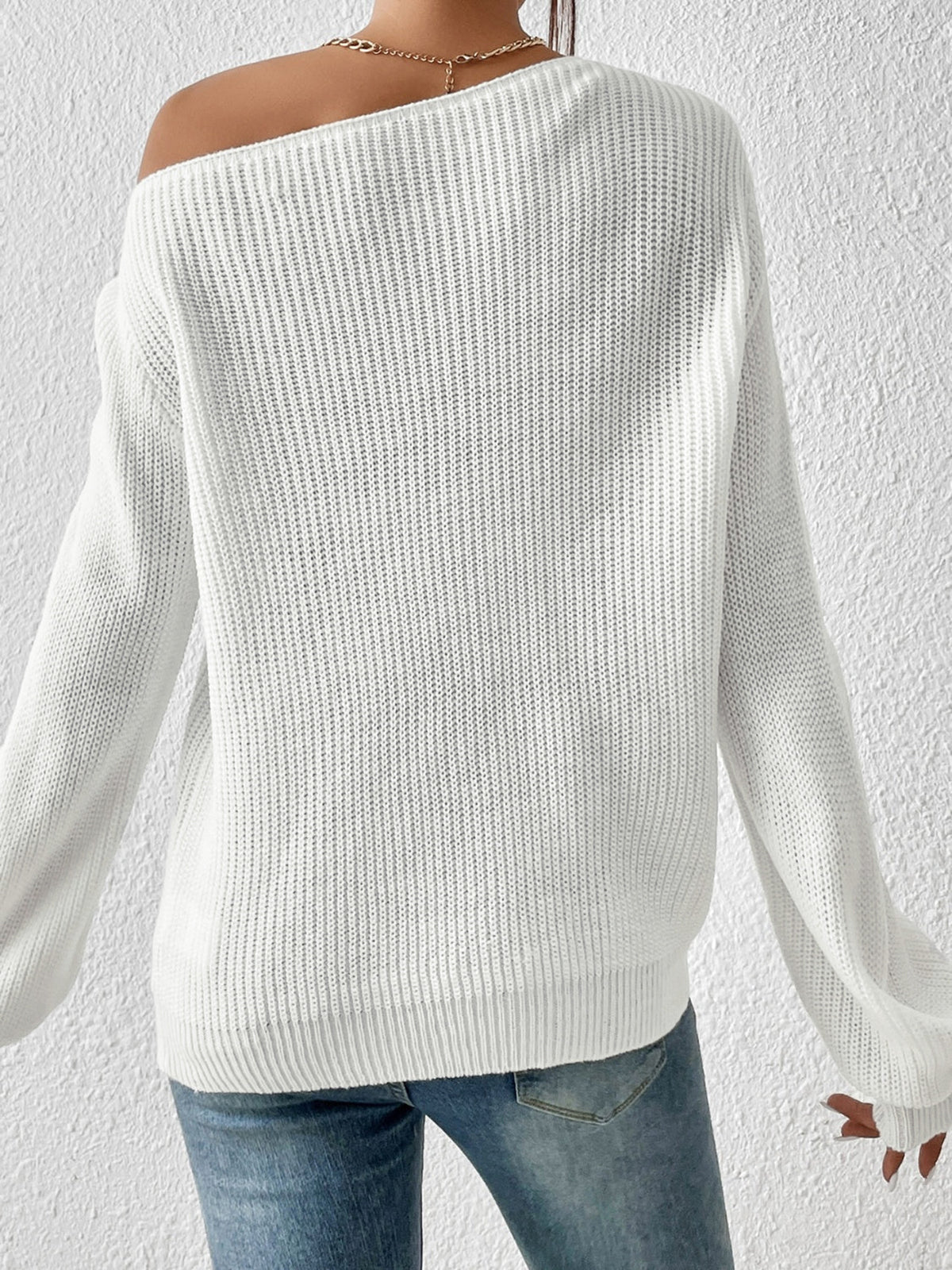 Womens Long Sleeve Knit Pullover Sweater, Casual Acrylic Knitwear for Fall and Winter, Comfortable Everyday Cold Weather Top