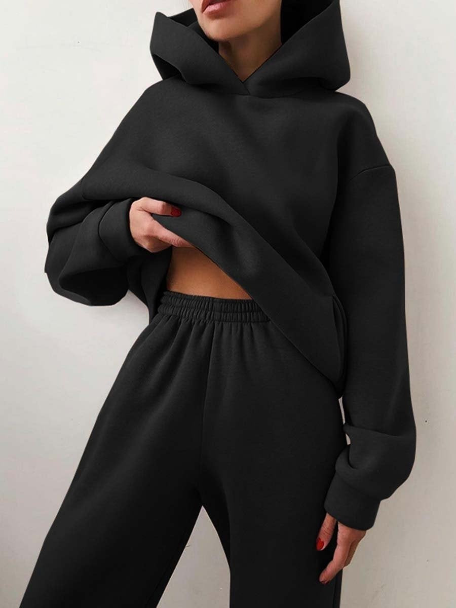 Womens Jogging Set Oversized Hoodie Joggers Lounge