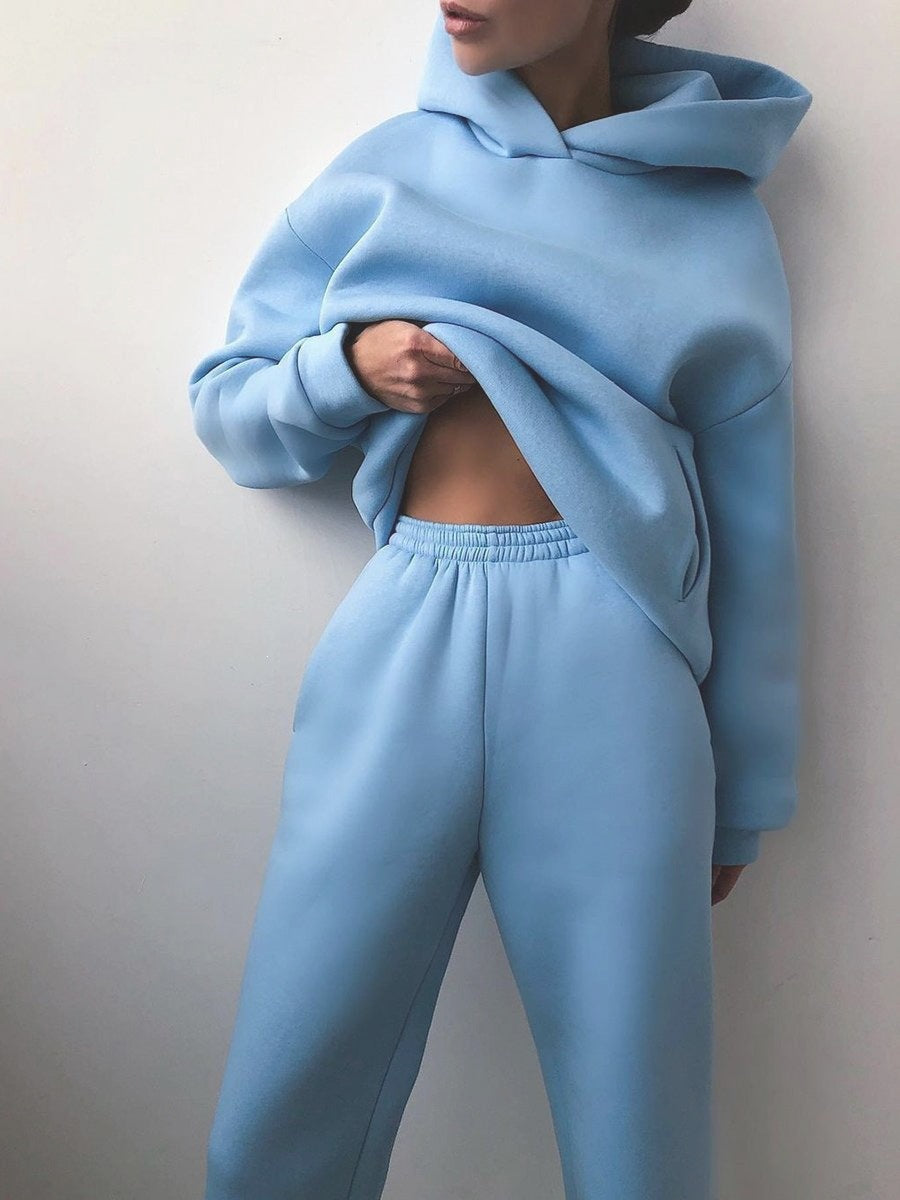 Womens Jogging Set Oversized Hoodie Joggers Lounge