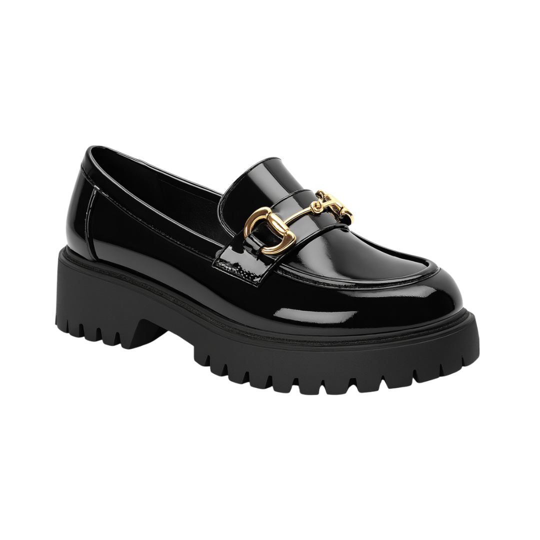 Slip On Loafers with Memory Foam Insole and Ridged Platform Sole