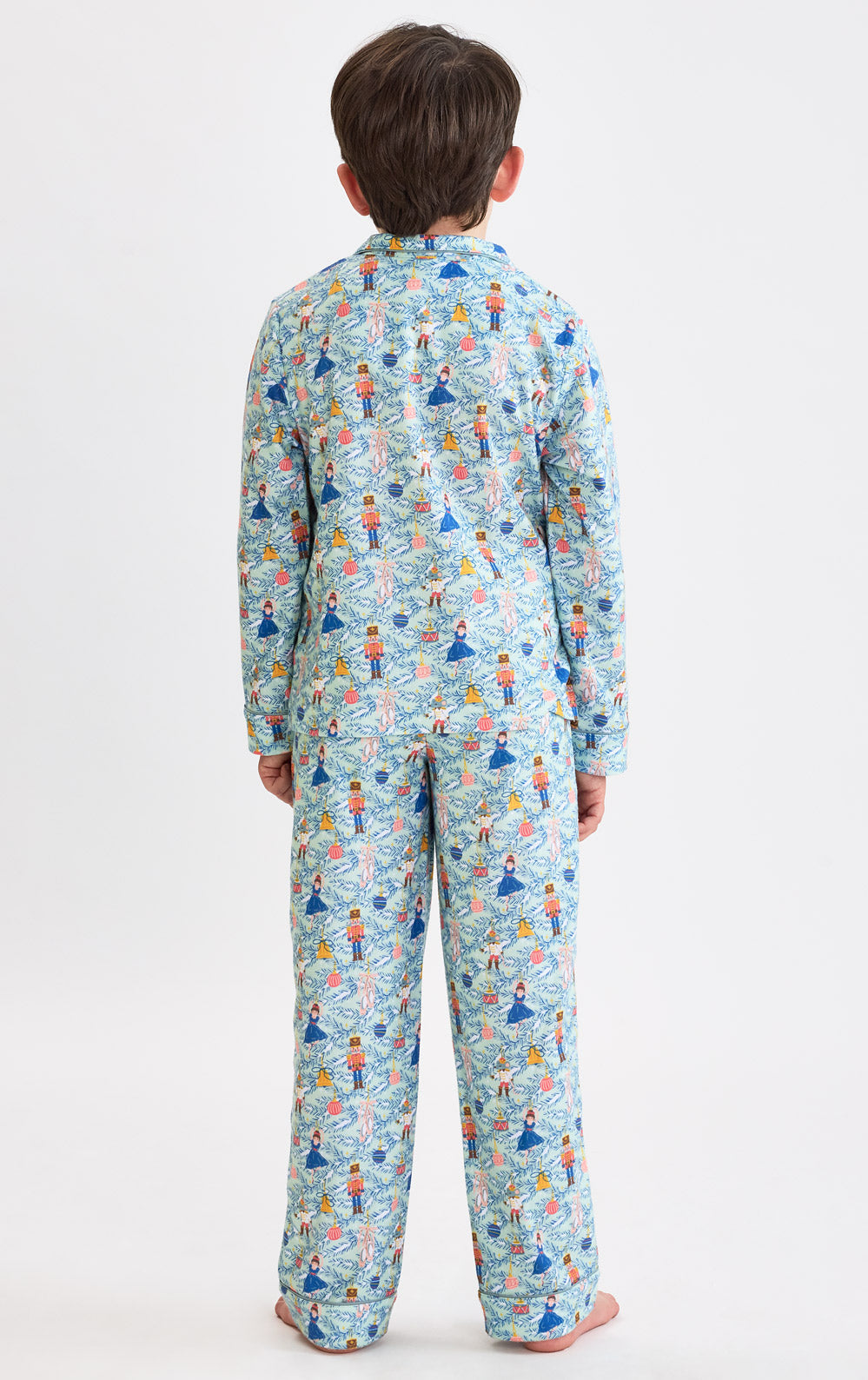 Childrens Nutcracker Pajama Set with Button Front and Elastic Waist