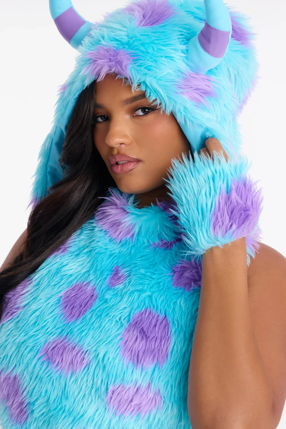 Dinosaur Explorer Costume Set with Faux Fur Leg Warmers and Crop Top