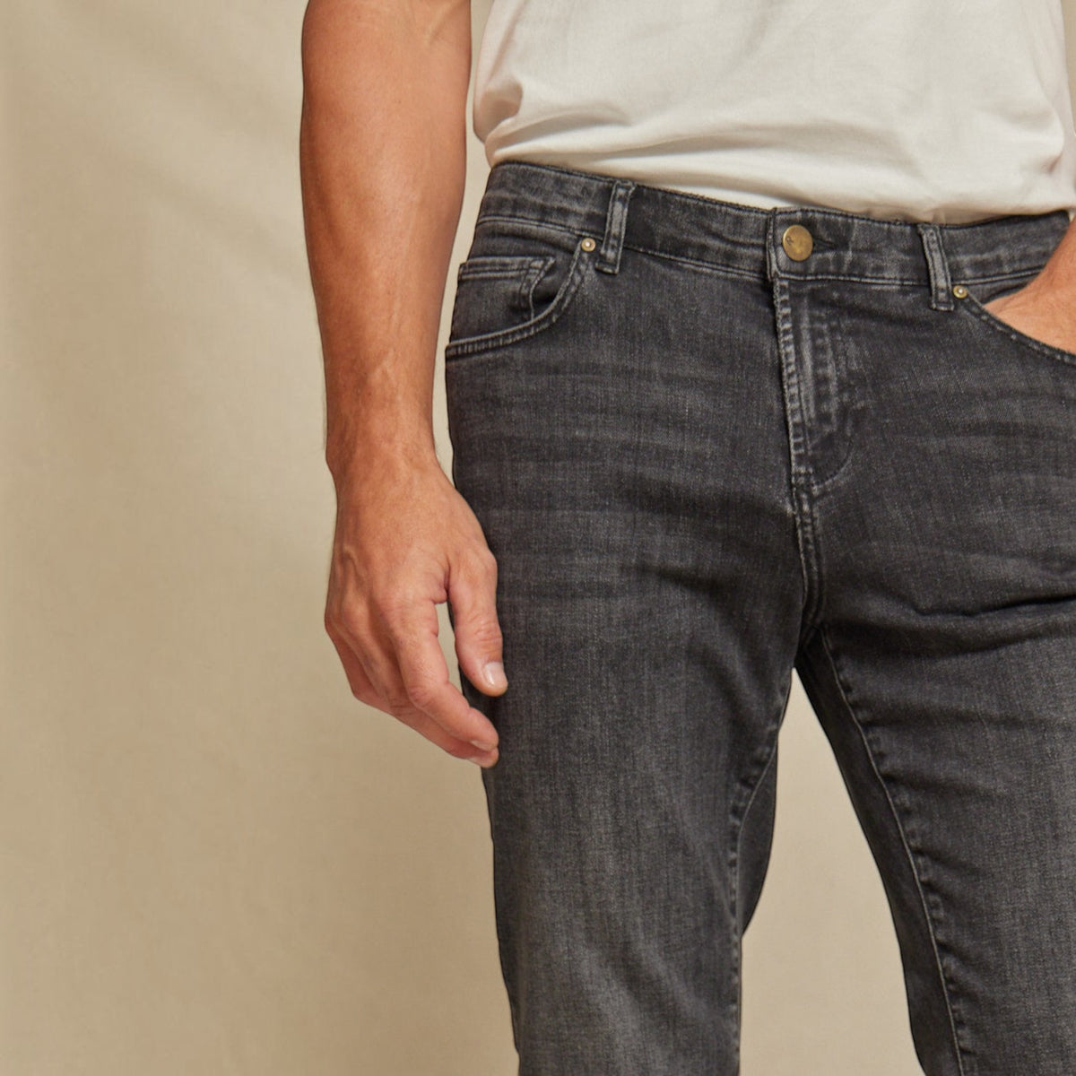 Mens Stretch Denim Jeans 4-Way Performance, Durable Fit