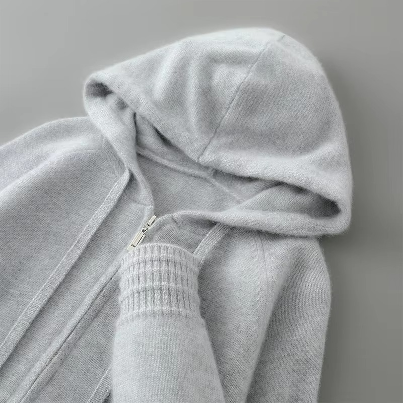 Hooded Cardigan with Open Front Design and Full Sleeves, S-3XL