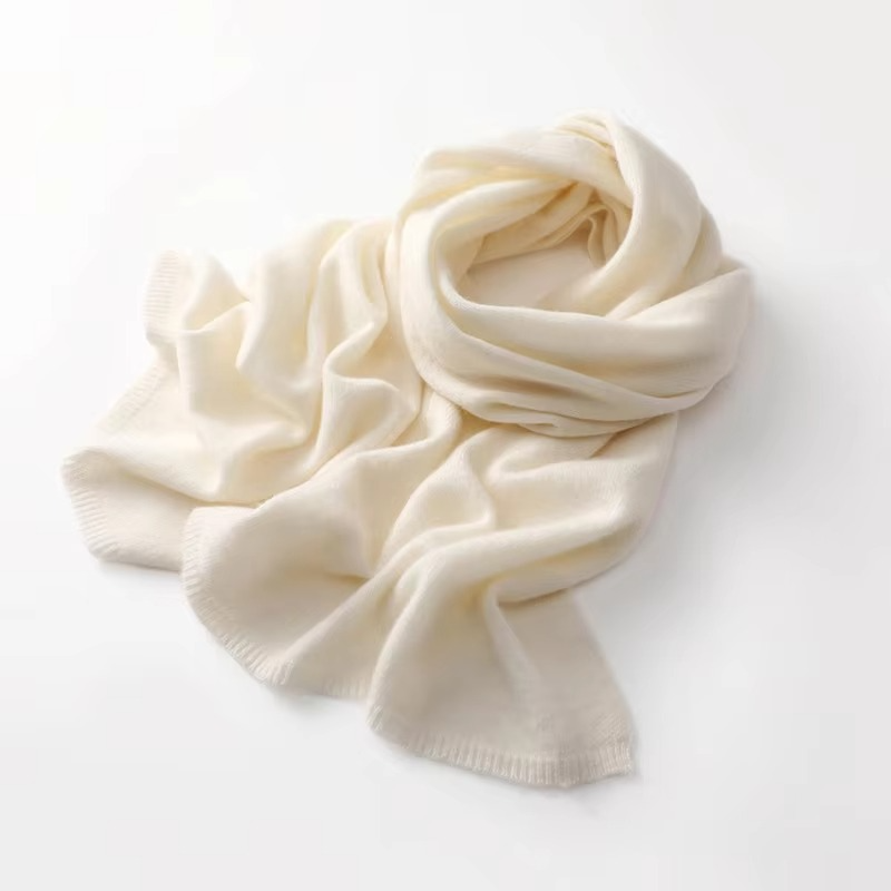 Knit Scarf with Natural Fibers and Breathable Weave for Women and Men 63 Inch Length