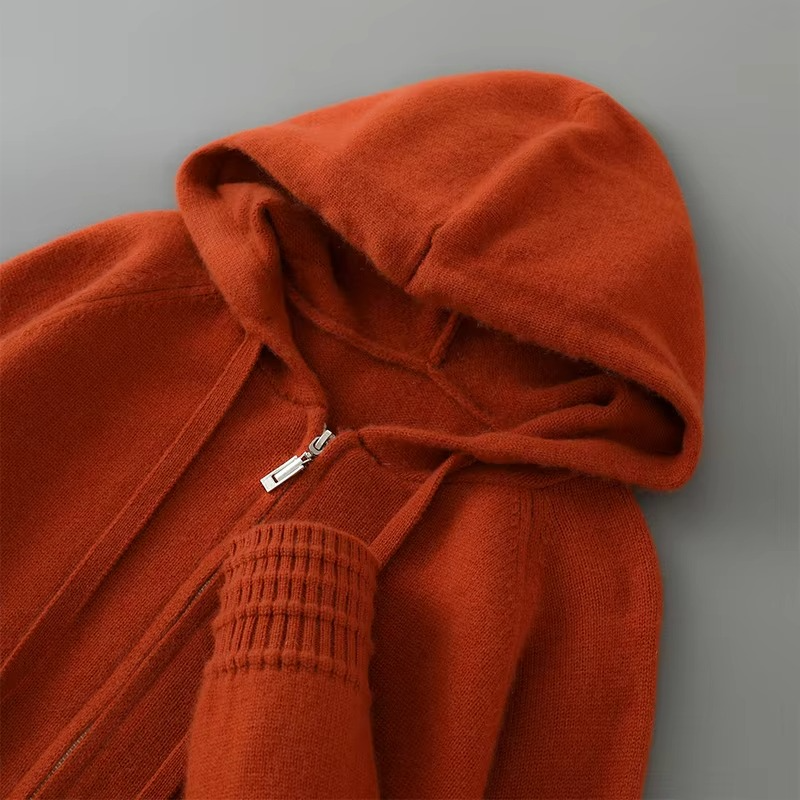 Hooded Cardigan with Open Front Design and Full Sleeves, S-3XL