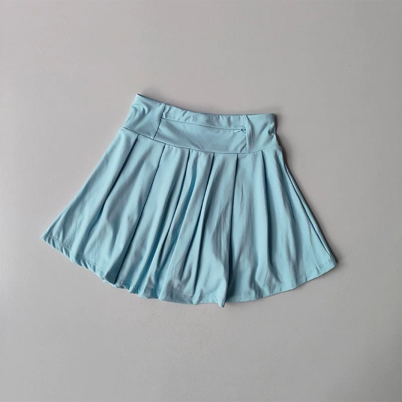 Womens Two-Piece Polo Tennis Outfit with A-Line Skirt and Moisture-Wicking Fabric