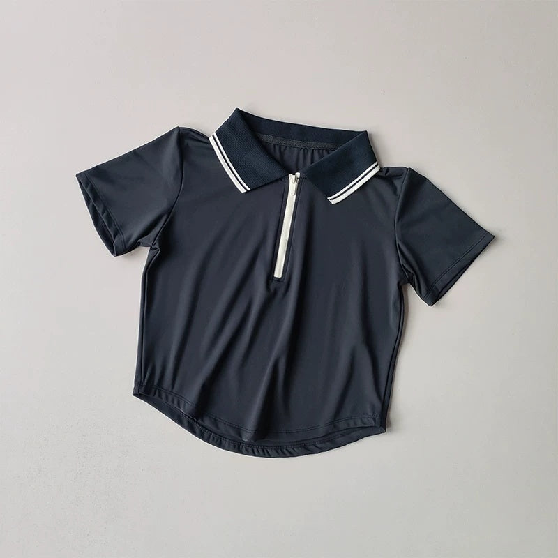 Womens Two-Piece Polo Tennis Outfit with A-Line Skirt and Moisture-Wicking Fabric