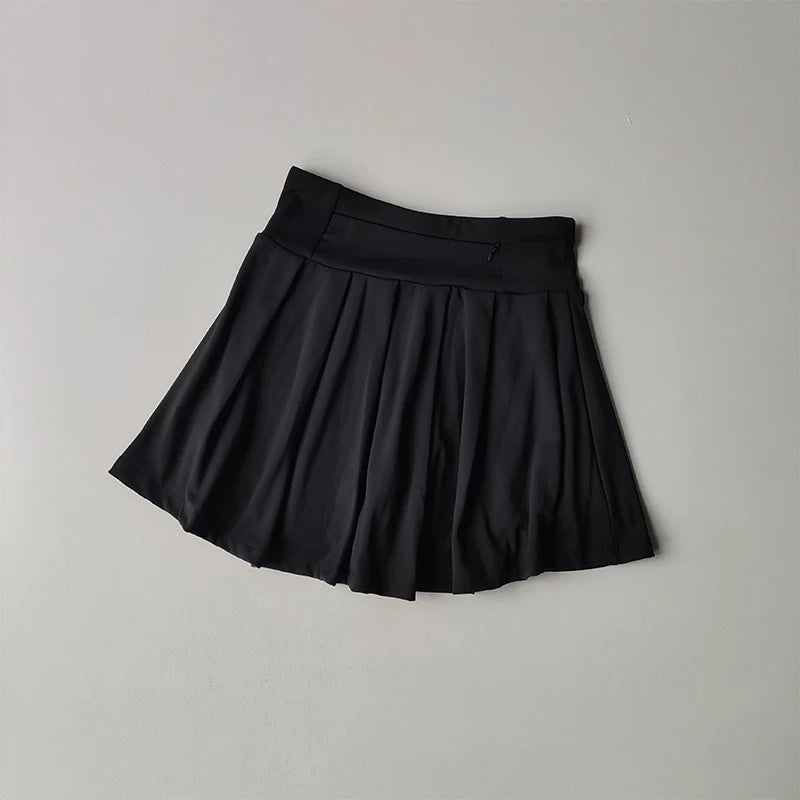 Womens Two-Piece Polo Tennis Outfit with A-Line Skirt and Moisture-Wicking Fabric