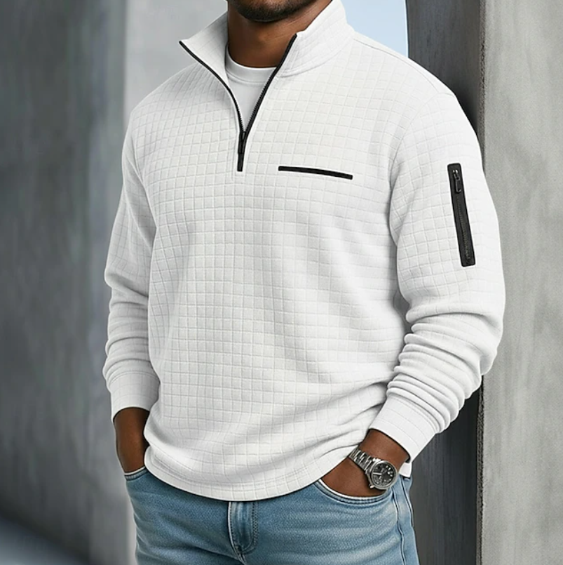 Mens Waffle Knit Long Sleeve Shirt with Relaxed Fit