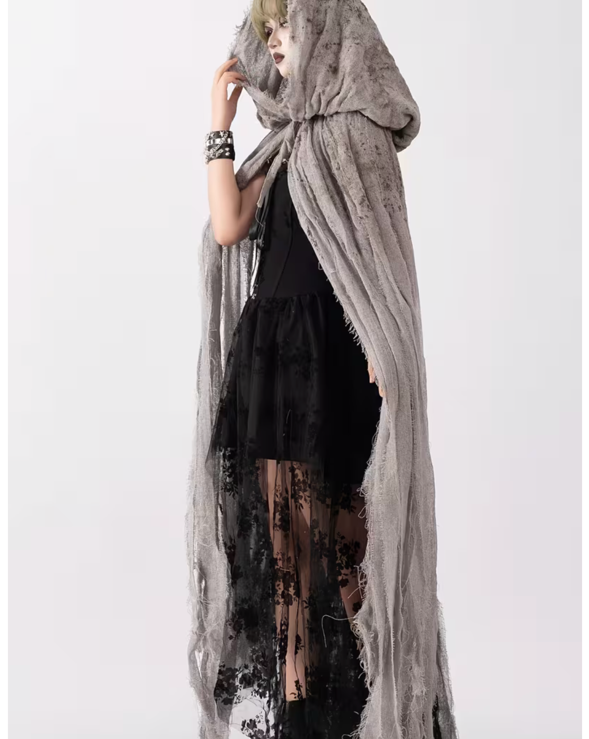 Witch and Reaper Hooded Cloak for Halloween Costumes with Full Body Coverage
