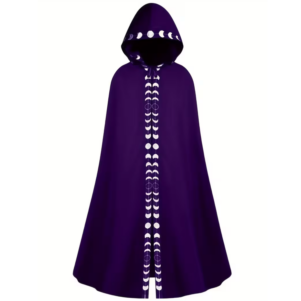 Medieval Hooded Cape for Adults with Attached Hood and Flowing Fabric