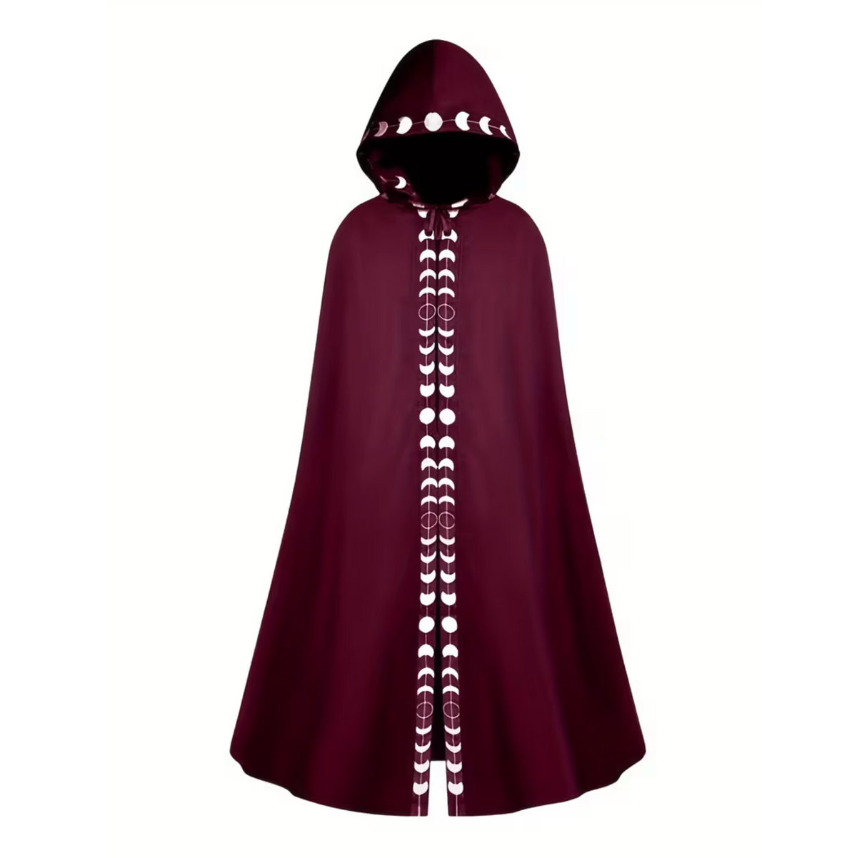 Medieval Hooded Cape for Adults with Attached Hood and Flowing Fabric