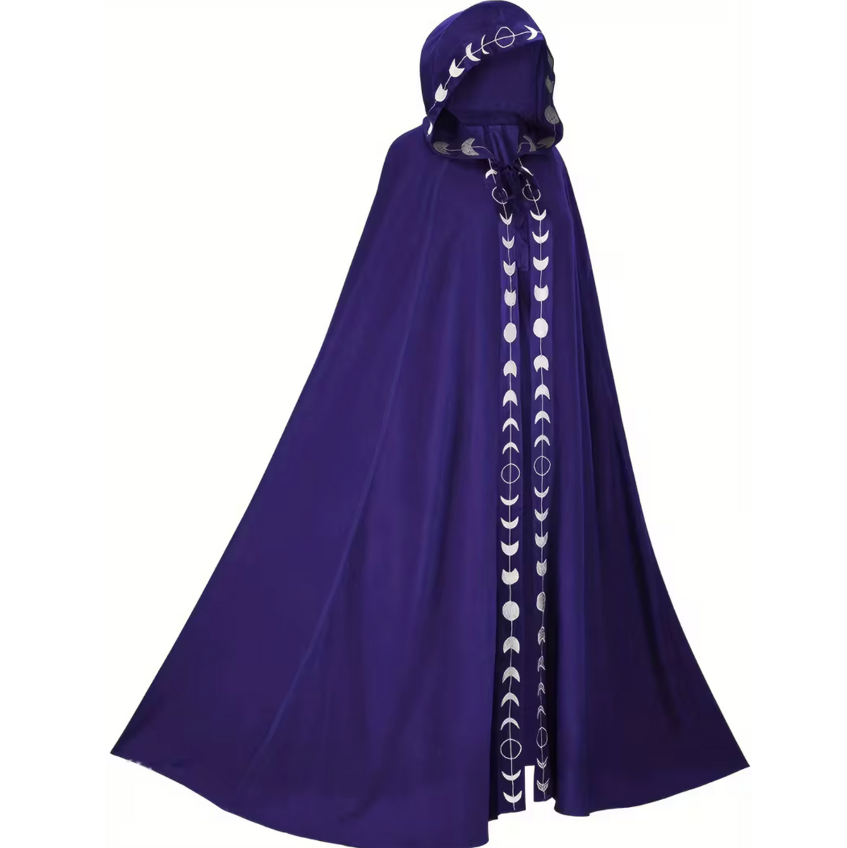 Medieval Hooded Cape for Adults with Attached Hood and Flowing Fabric