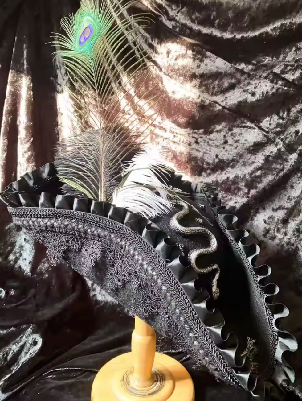 Pirate Skull Triangle Hat with Knit Fabric for Costume Events