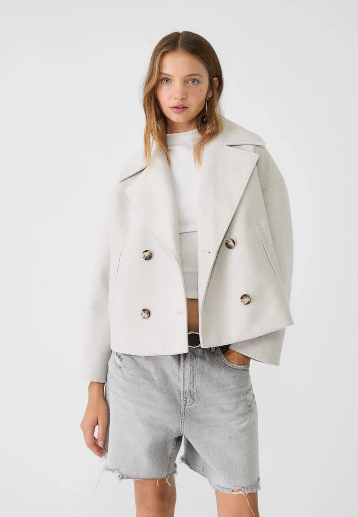 Cropped Jacket with Tailored Silhouette for Layering
