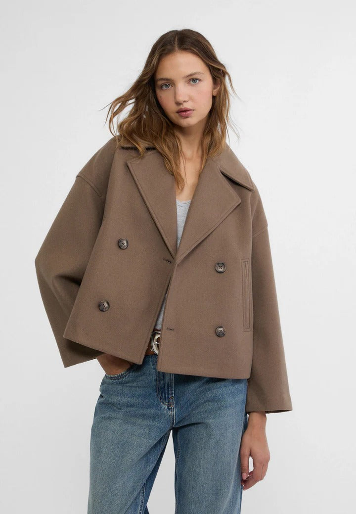 Cropped Jacket with Tailored Silhouette for Layering