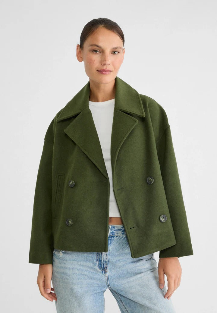 Cropped Jacket with Tailored Silhouette for Layering