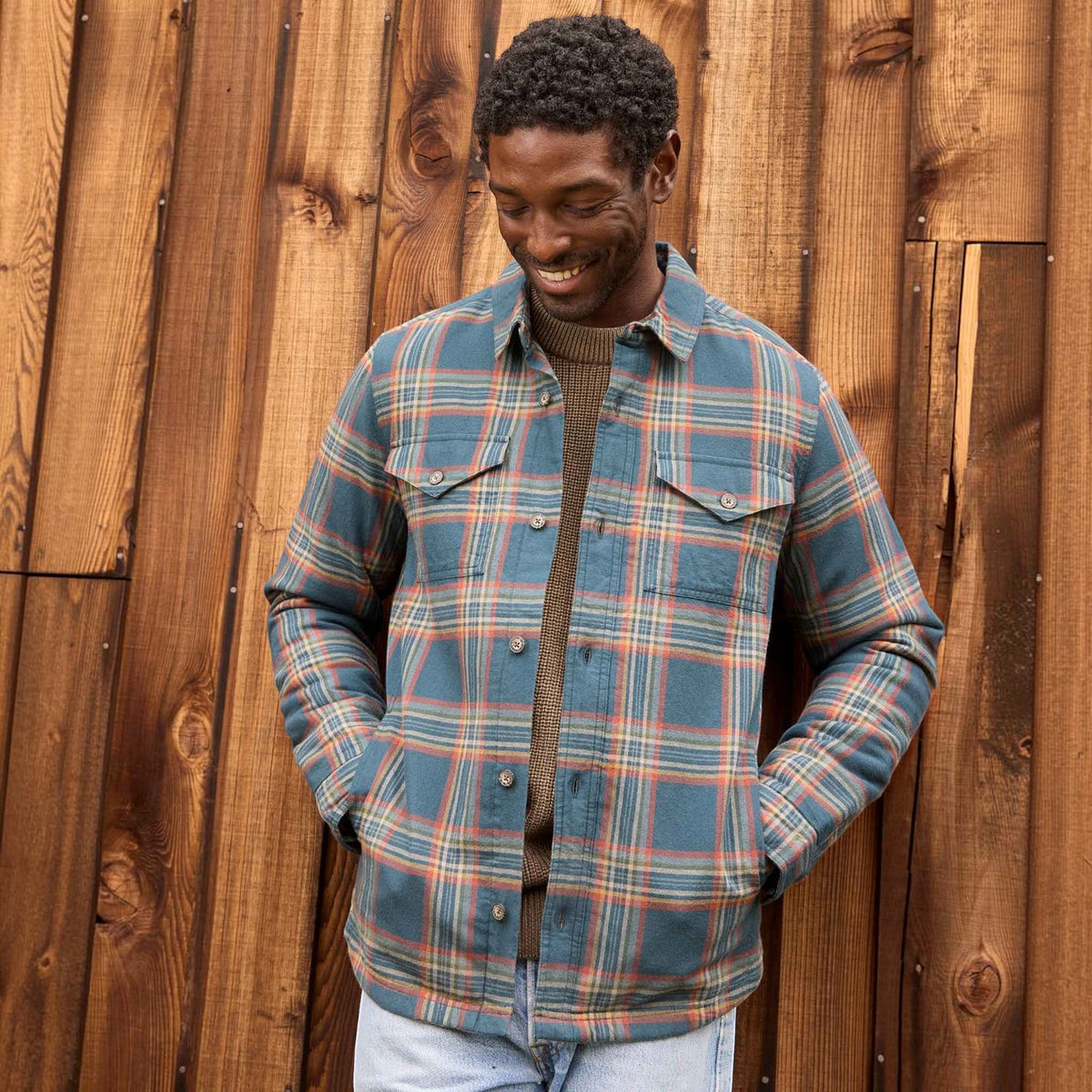 Mens Shirt Jacket, Quilted Insulated Layer