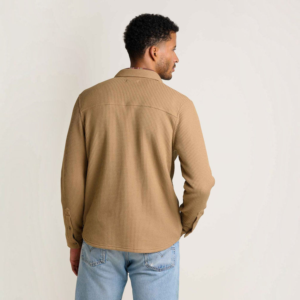 Mens Shirt Jacket, Long Sleeve Waffle Knit