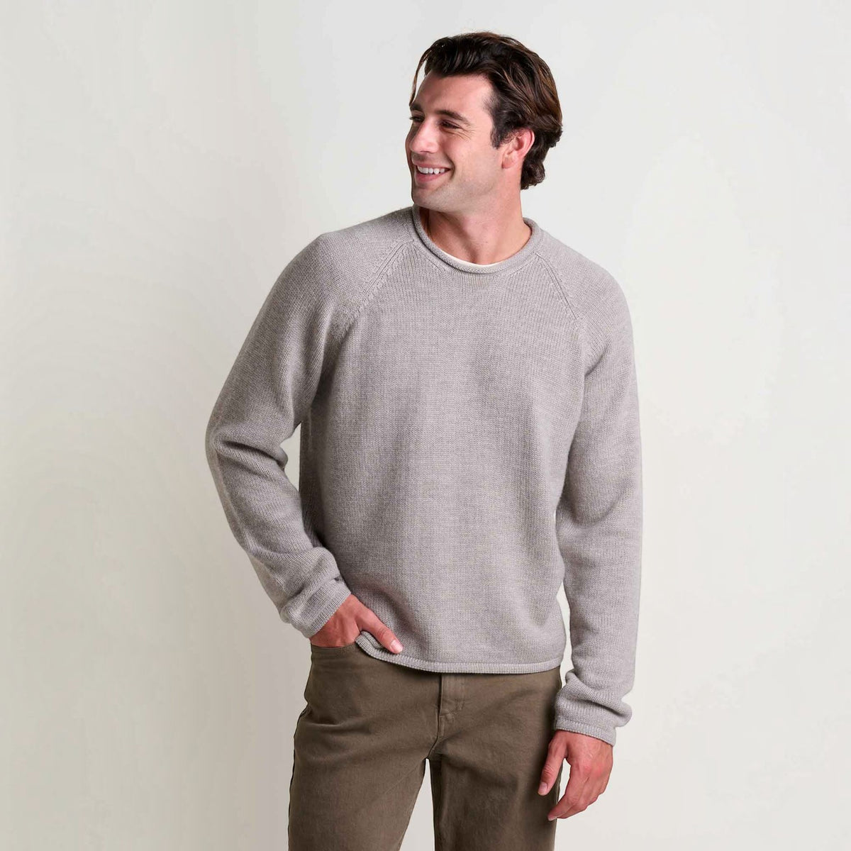 Mens Rollneck Sweater, Merino & Organic Cotton