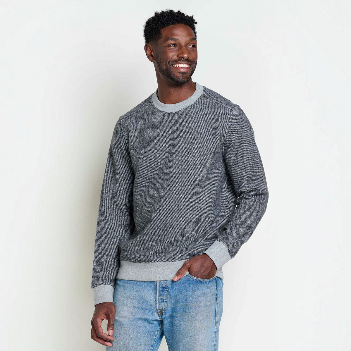 Mens Crew Sweater, Durable Wool Layer