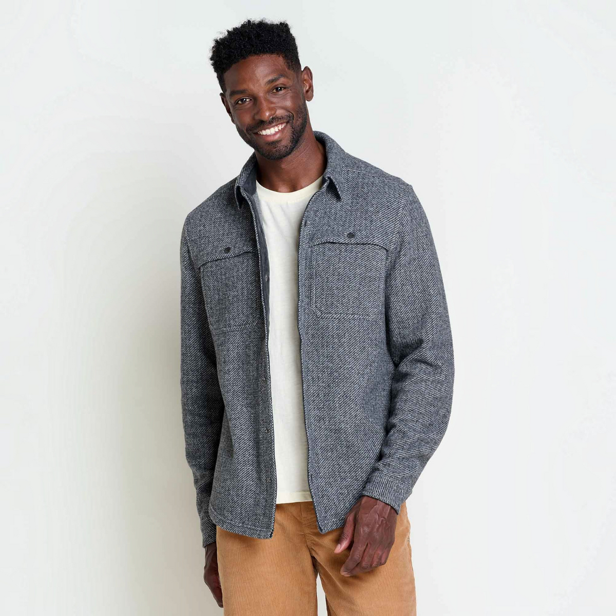 Mens Wool Shirt Jacket, Durable Textured Layer