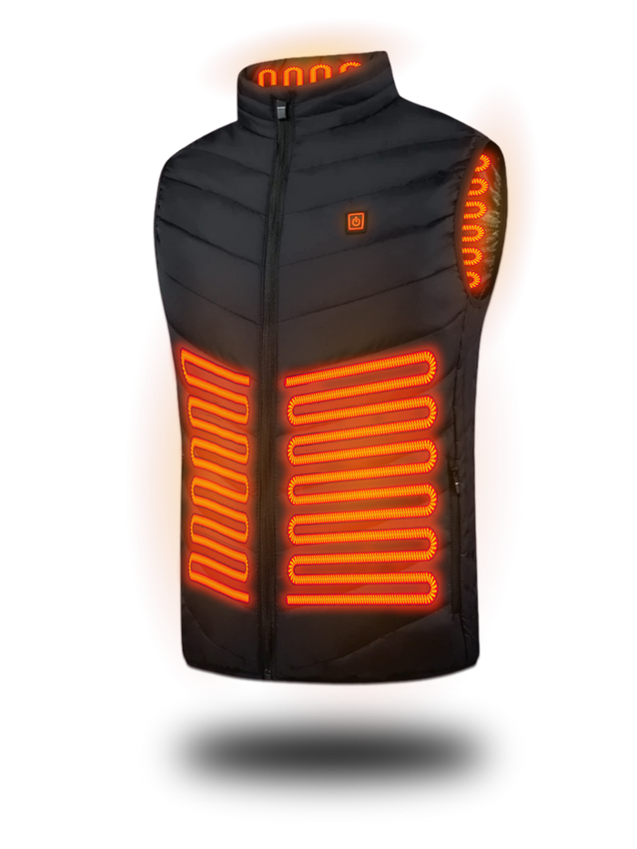 Heated Puffer Vest with 11 Heating Areas and Carbon Fiber Technology, 12-Hour Battery