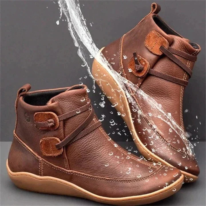 Ankle Boots with Side Lacing System and Cushioned Footbed, Moisture Resistant