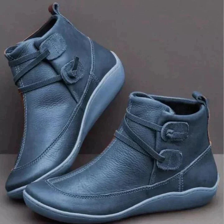 Ankle Boots with Side Lacing System and Cushioned Footbed, Moisture Resistant