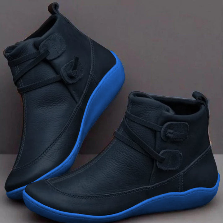 Ankle Boots with Side Lacing System and Cushioned Footbed, Moisture Resistant