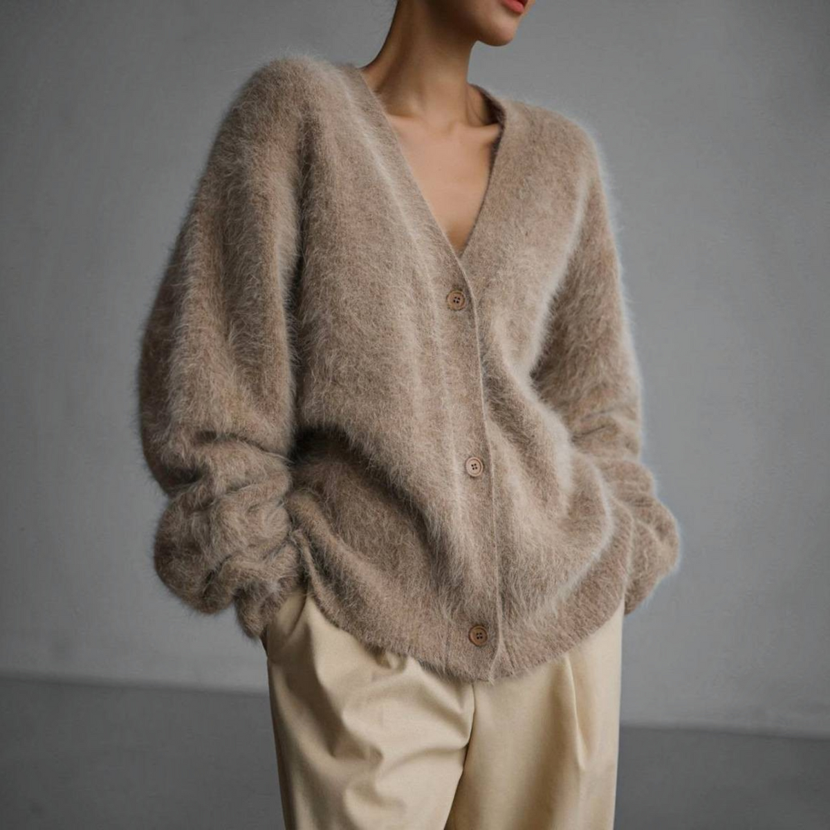 Oversized Button-Up Cardigan for Women with Relaxed Fit and Versatile Styling