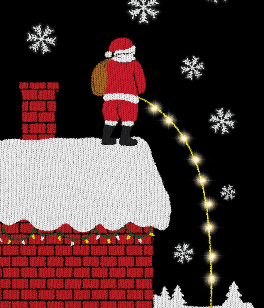 Light Up Sweater with Rooftop Graphic and Long Sleeves