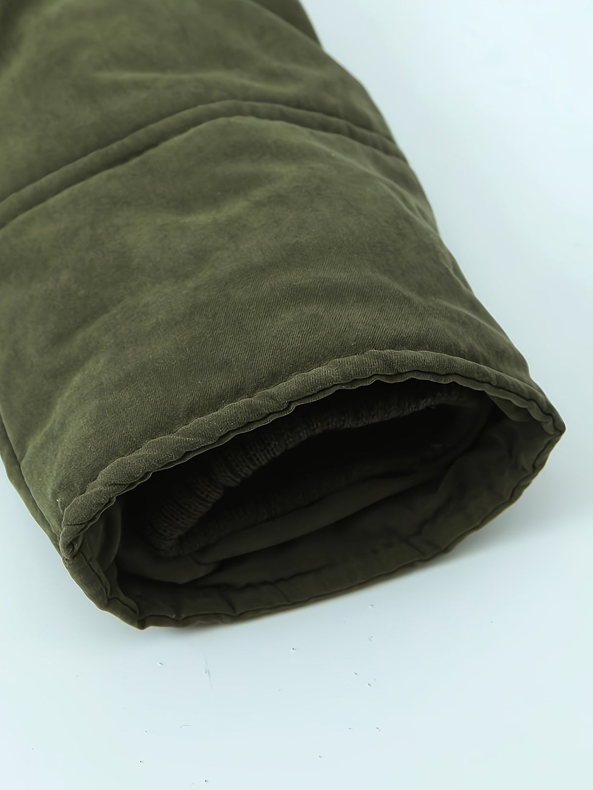 Mid Length Parka with Plush Lining and Adjustable Drawstring, Snap Button Closure