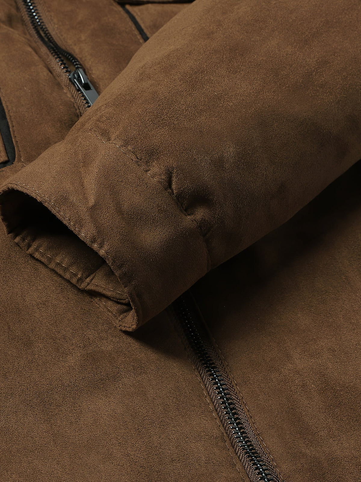 Winter Jacket with Plush Fleece Lining and Full Length Zipper, Structured Collar