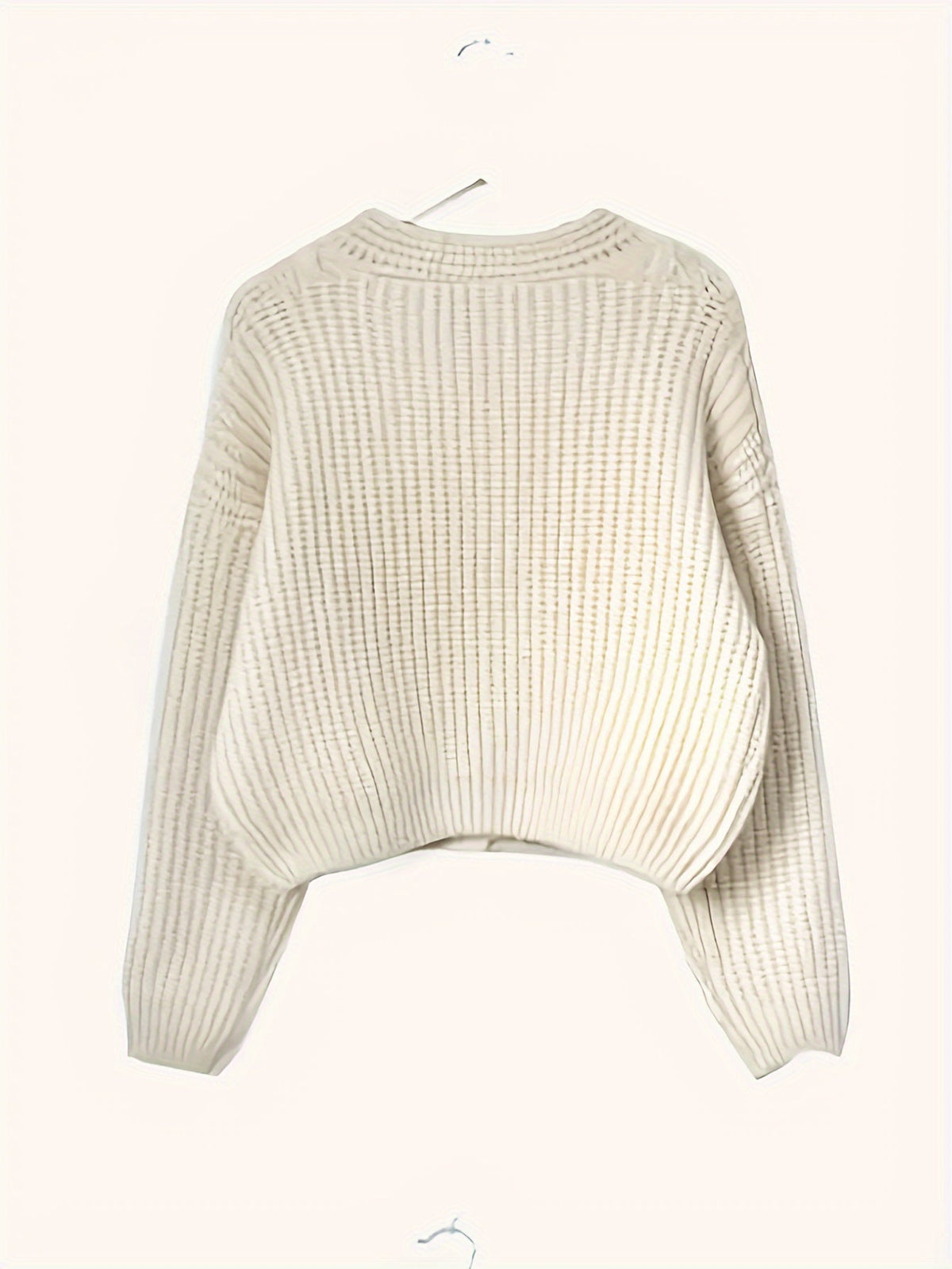 Cable Knit Cardigan with Button Front and Relaxed Fit, Hip Length