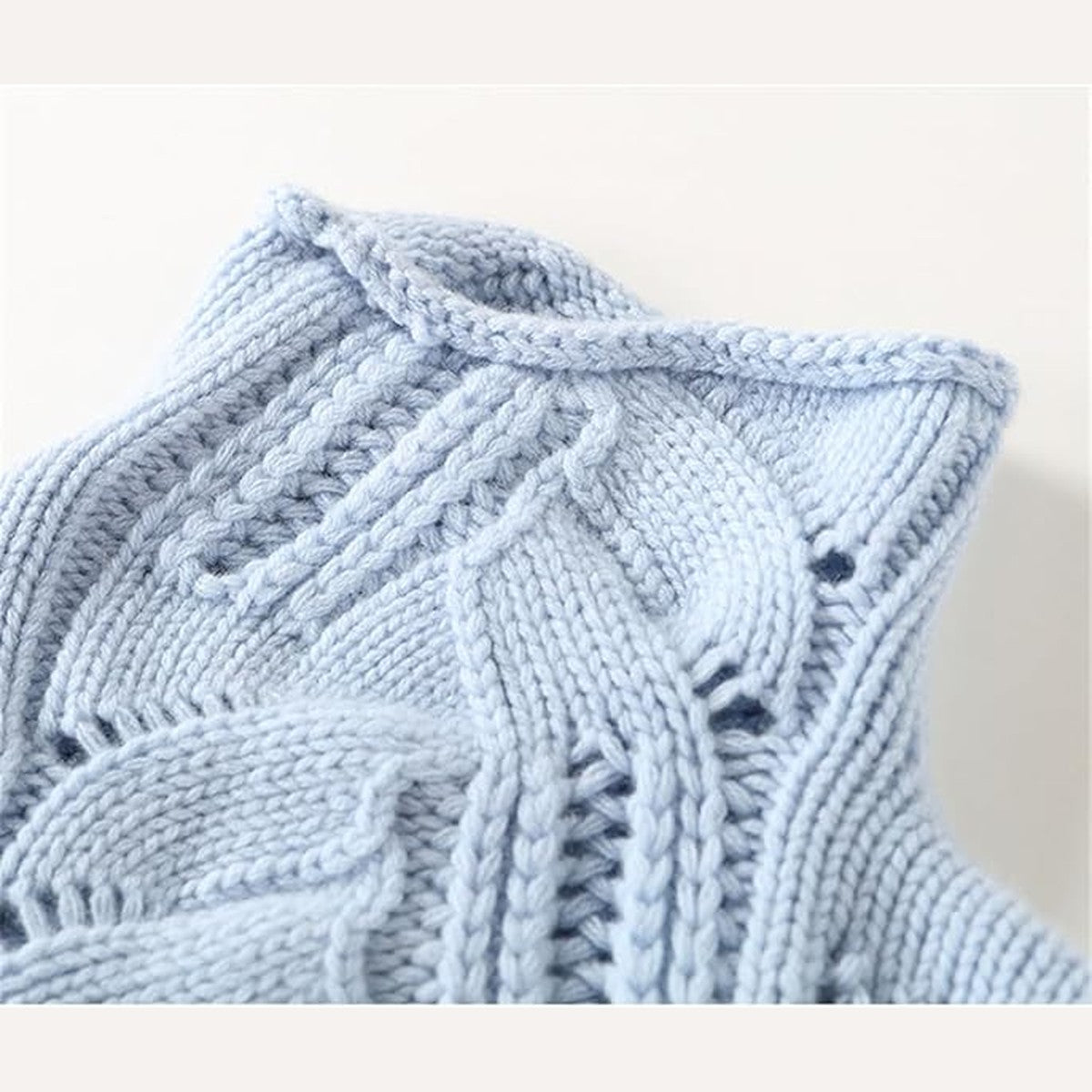 Long Sleeve Cable Knit Pullover Sweater with Ribbed Quarter Zip Collar