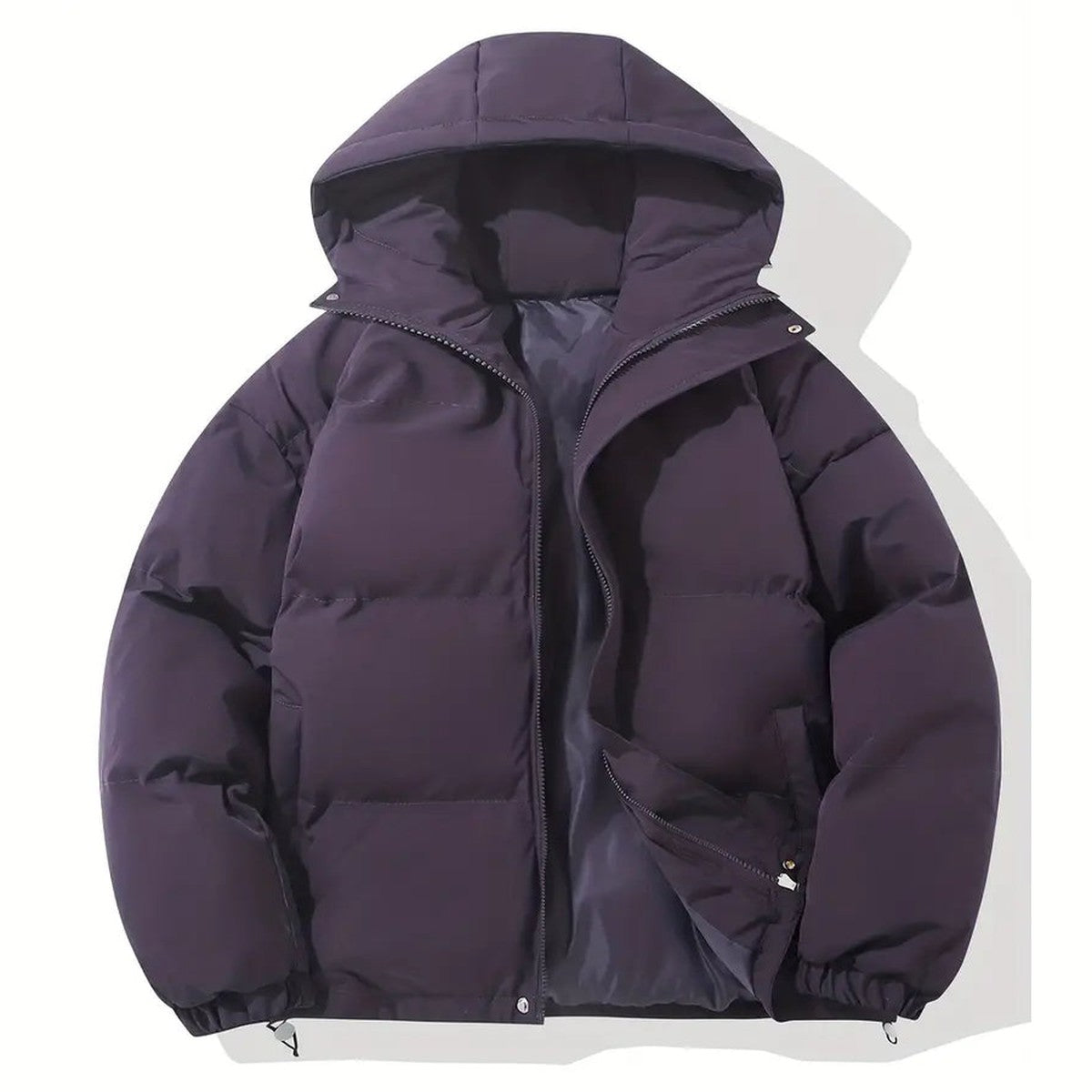 Women Plush Fleece Zip Up Hooded Jacket with Front Pockets