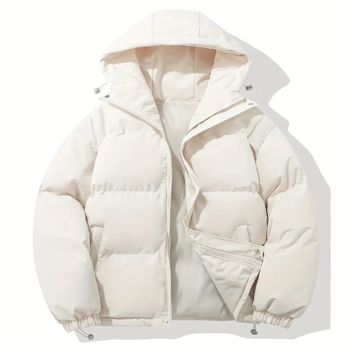 Women Plush Fleece Zip Up Hooded Jacket with Front Pockets