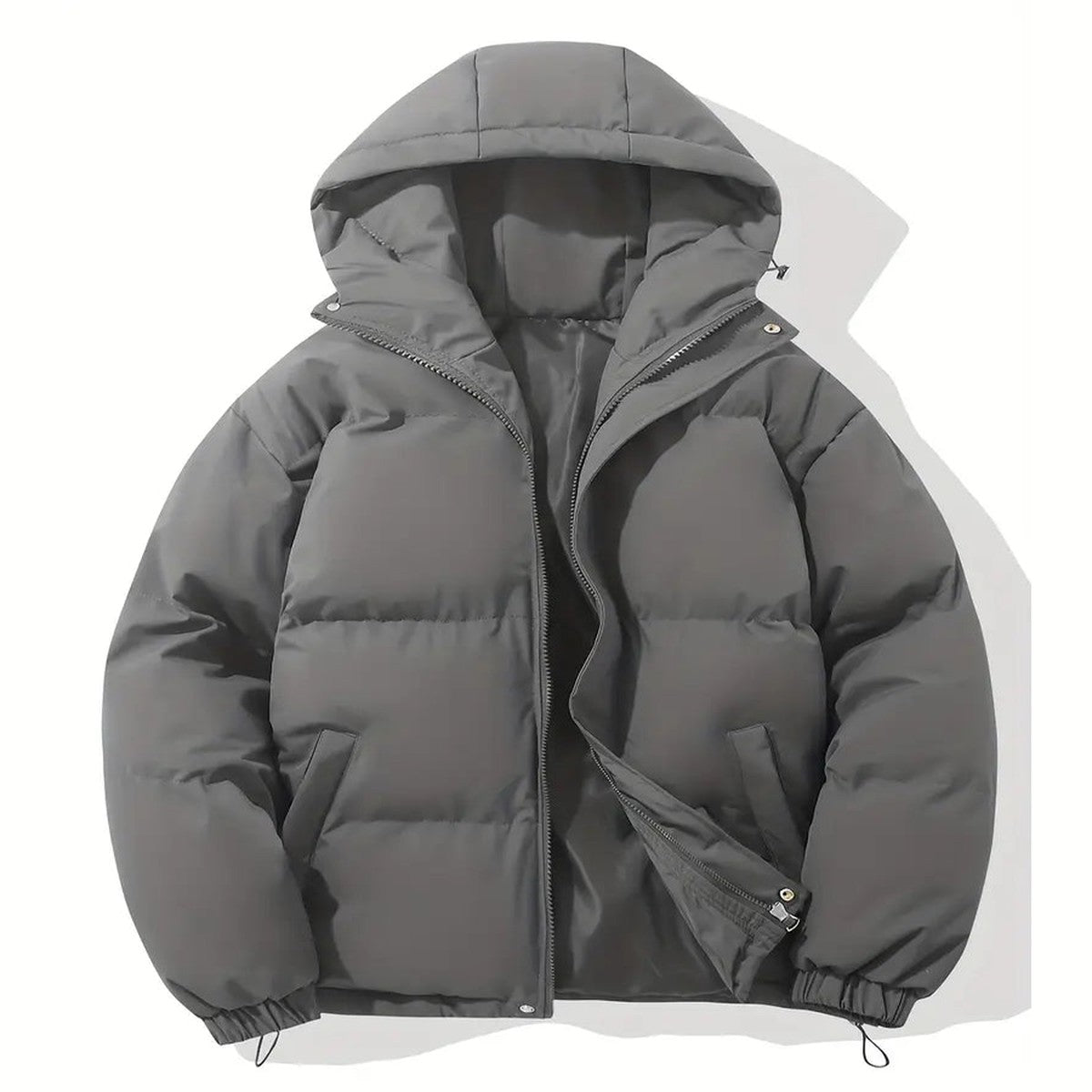 Women Plush Fleece Zip Up Hooded Jacket with Front Pockets
