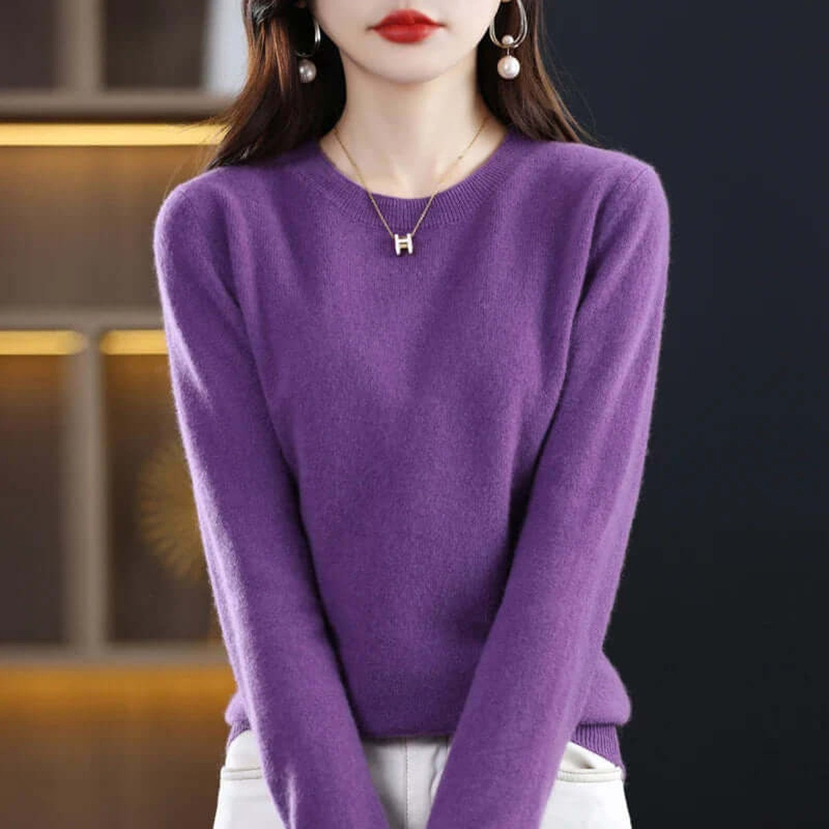 Womens Ribbed Turtleneck Knit Pullover Sweater with Long Sleeves and High Neck
