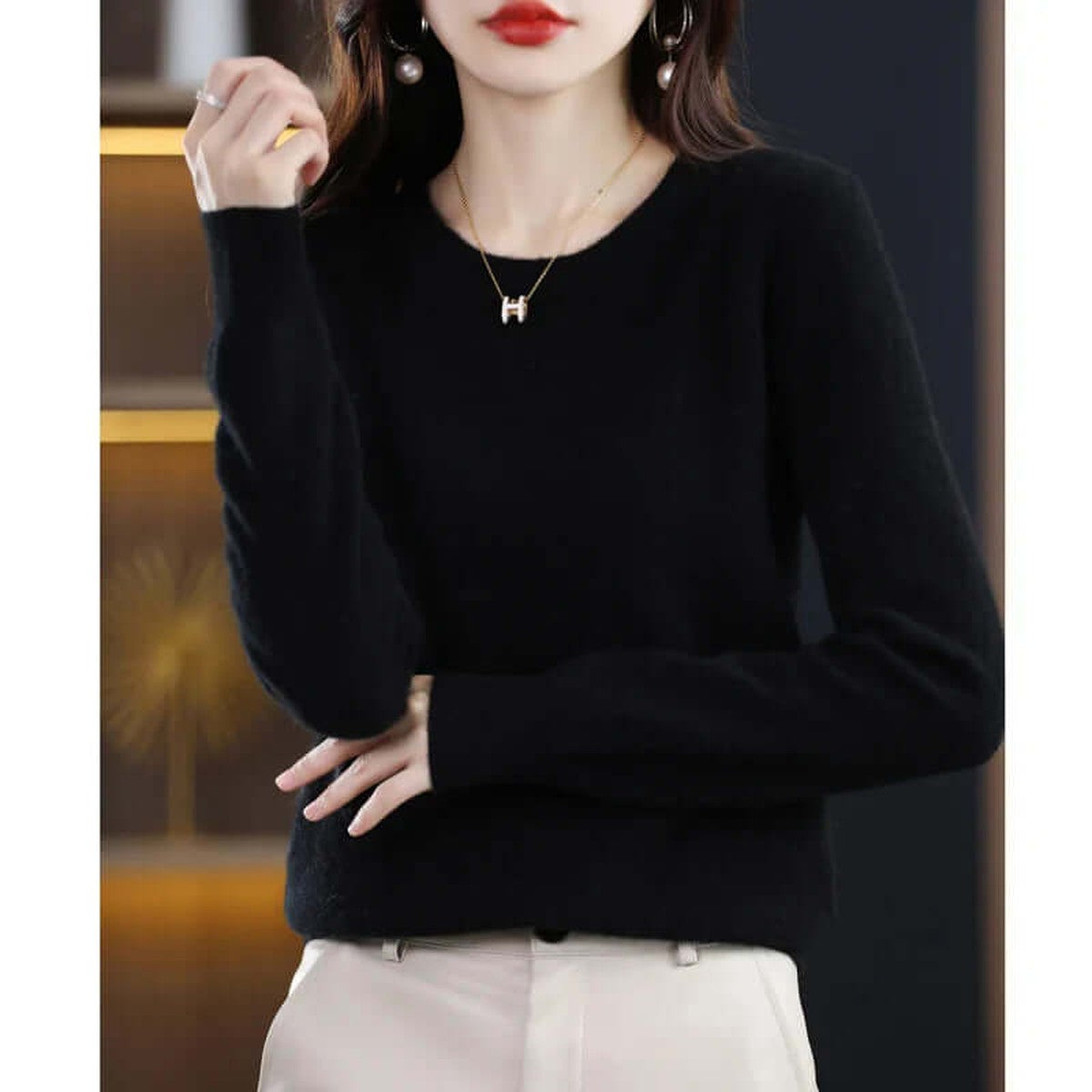 Womens Ribbed Turtleneck Knit Pullover Sweater with Long Sleeves and High Neck