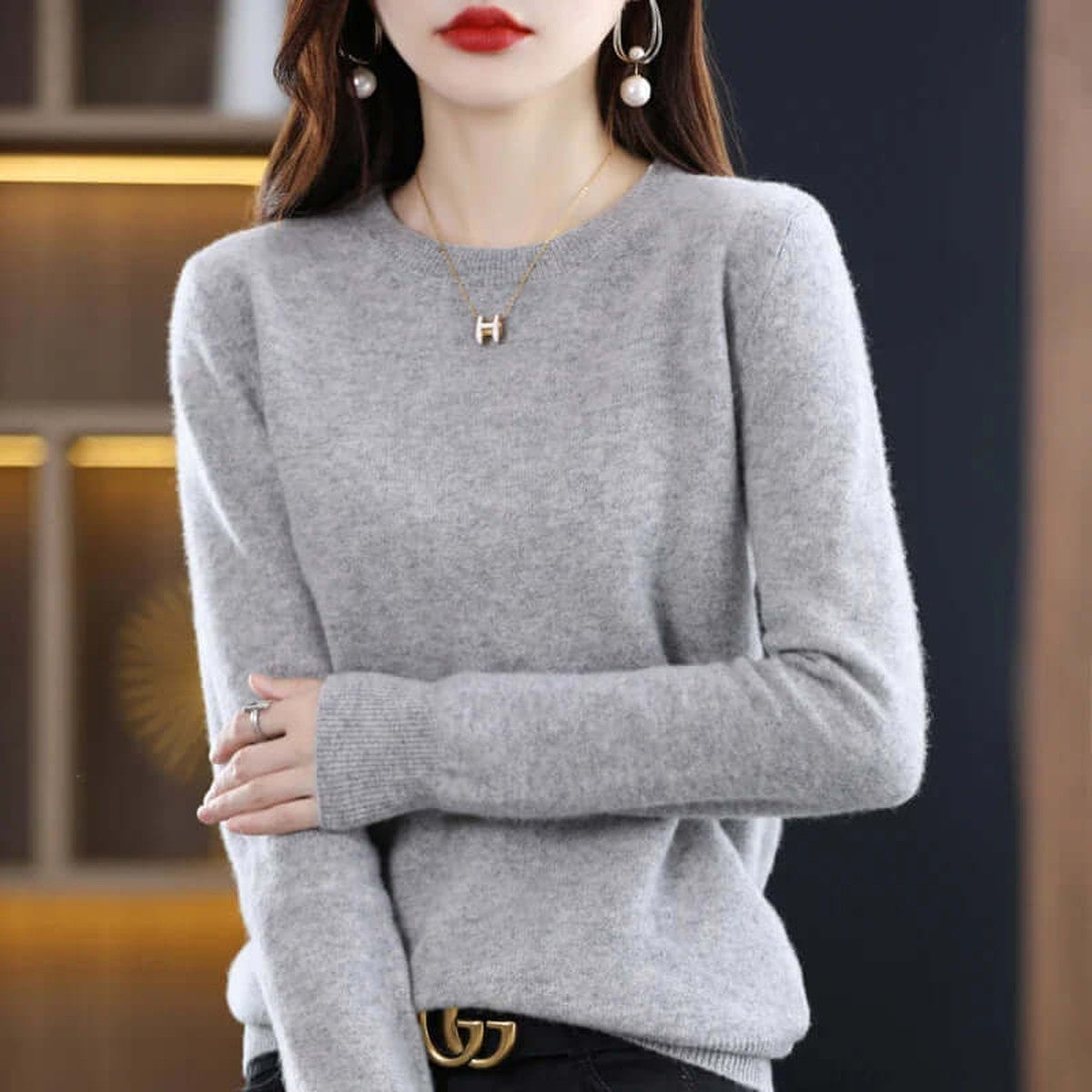 Womens Ribbed Turtleneck Knit Pullover Sweater with Long Sleeves and High Neck