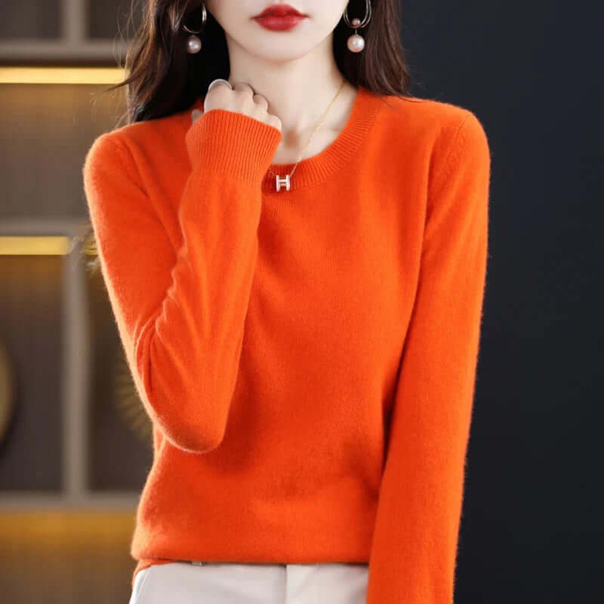 Womens Ribbed Turtleneck Knit Pullover Sweater with Long Sleeves and High Neck