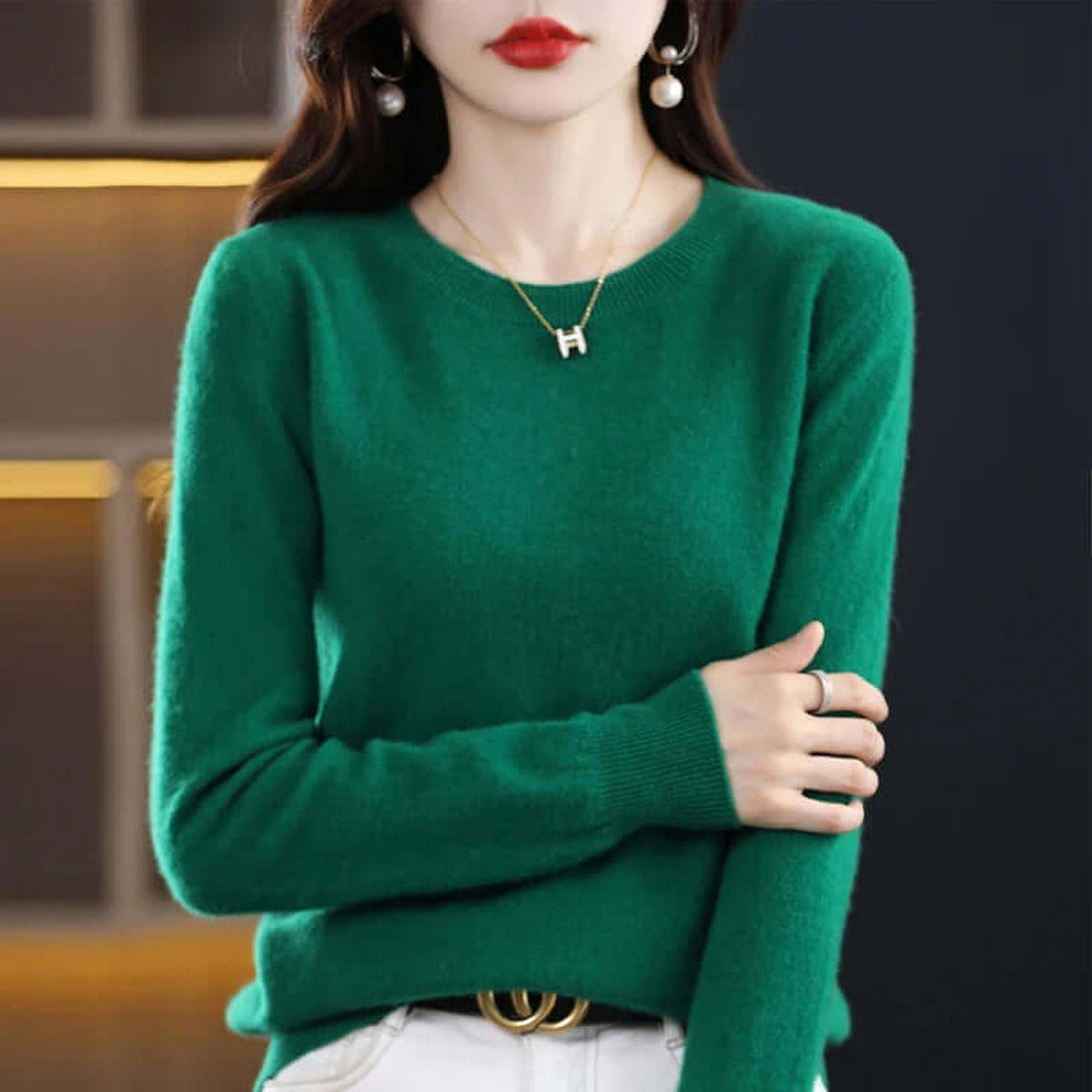 Womens Ribbed Turtleneck Knit Pullover Sweater with Long Sleeves and High Neck